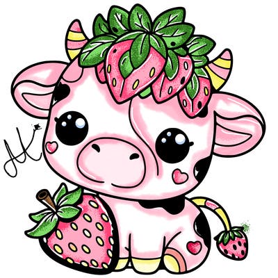 cute strawberry cow