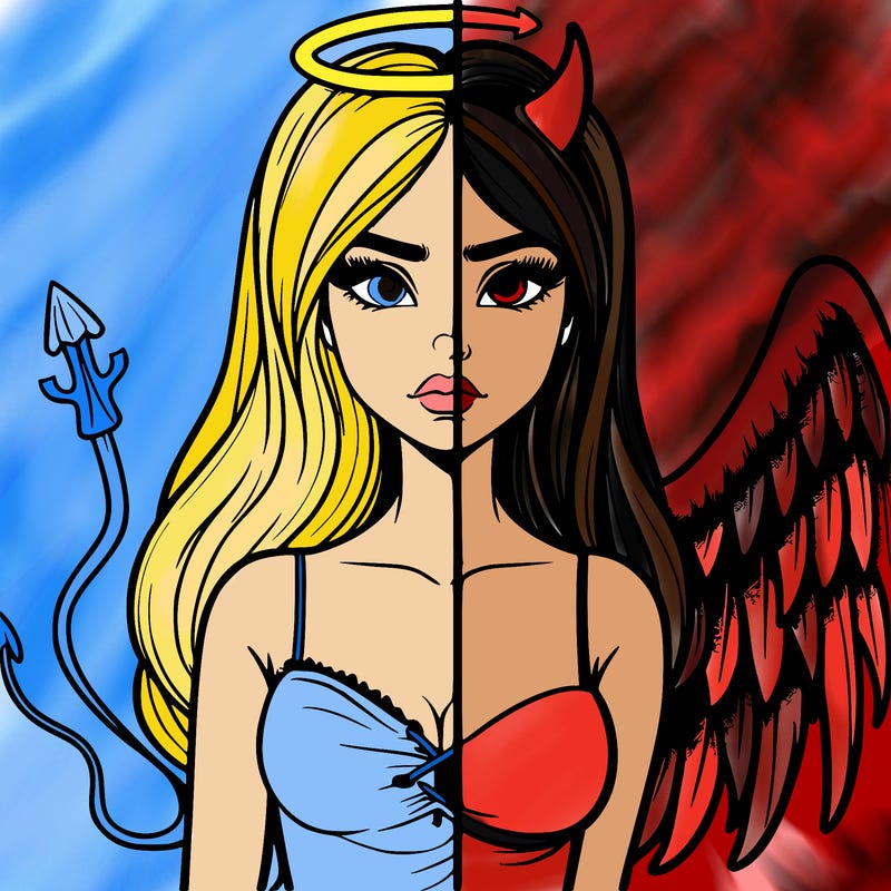 devil vs angel realistic girl