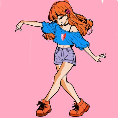 realistic girl danceing