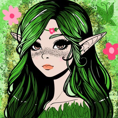 elf girl realistic dark fantasy