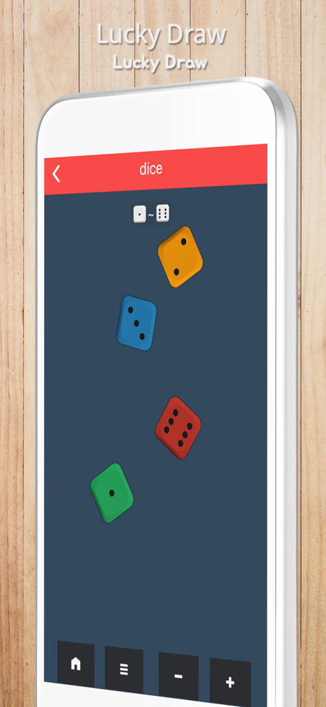 Lucky Draw - Draw Straws - Screenshot of the dice roll game mode in the Lucky Draw app