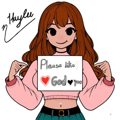 girl holding a blank sign in a long sleeve crop top