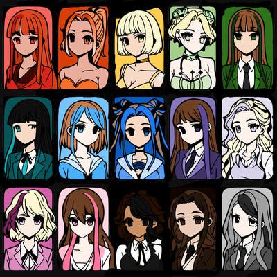 girls that look diffrent anime