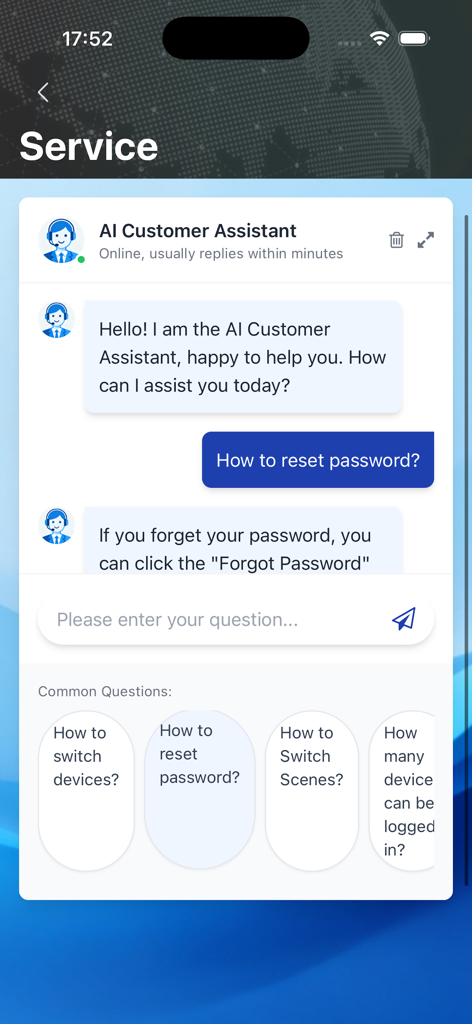Fs-link super fast and secure - AI customer support chat interface for the Fs-link network accelerator app.