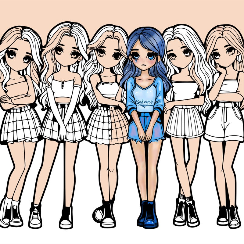 a group of girls realistic