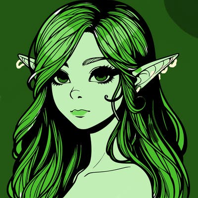 elf girl realistic dark fantasy