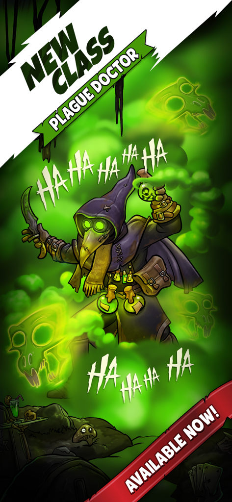 Shakes and Fidget: Idle RPG - Comic style Plague Doctor character for Shakes and Fidget Idle RPG new class announcement