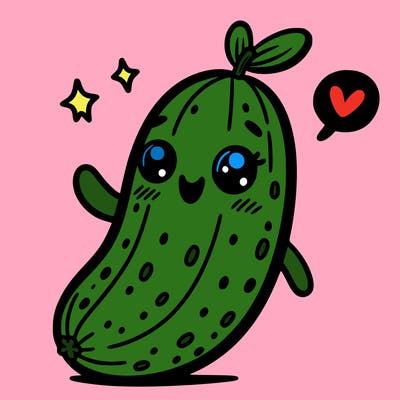 cute, cucumber