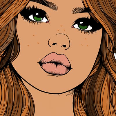 really realistic girl with lips