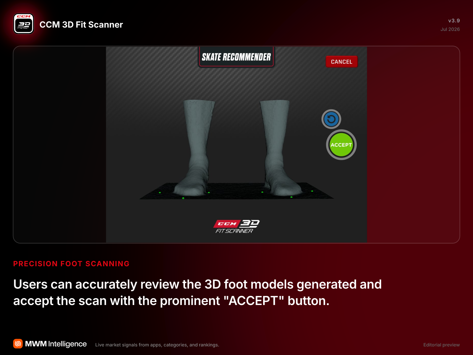 CCM 3D Fit Scanner - Sports App | MWM