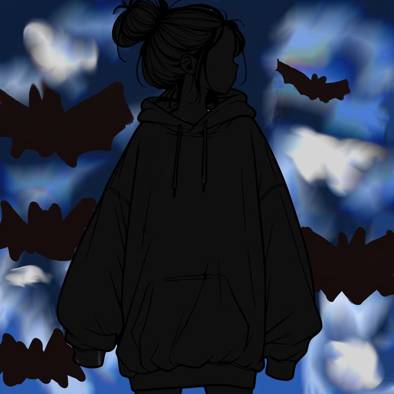 realistic girl with a oversized sweatshirt on and a bun