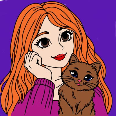 woman with cat
