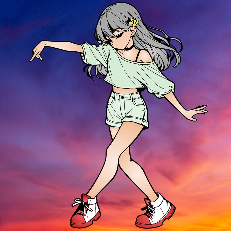 realistic girl danceing