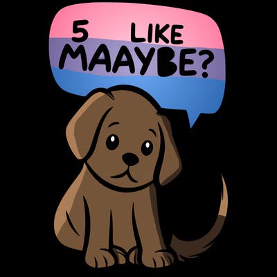 a puppy that says 5 like maybe