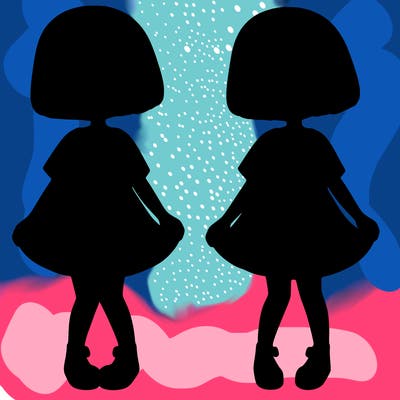 girl wearing short sleeved plain dress with really short hair