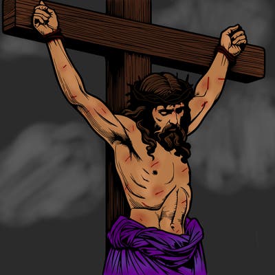 jesus realistic on the cross