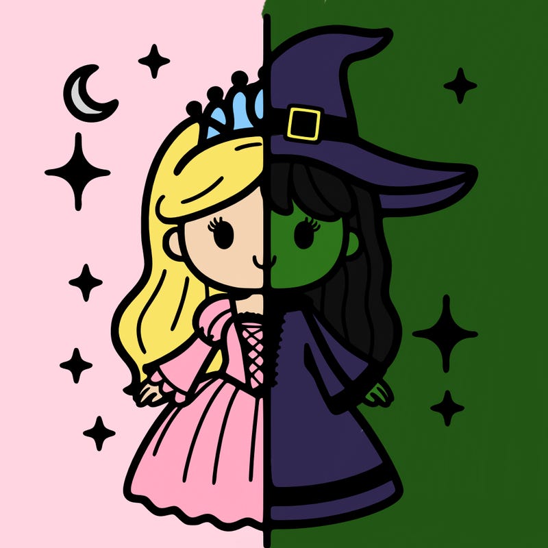 split princess and witch