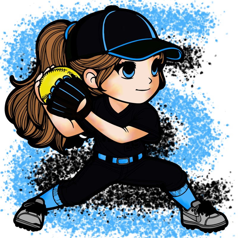 realistic softball player