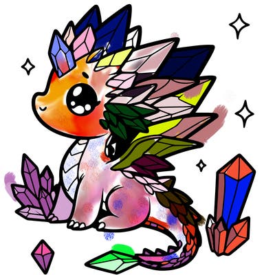 little cute crystal dragon