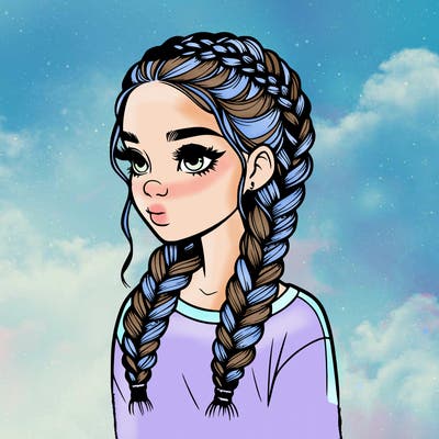realistic girl with braids