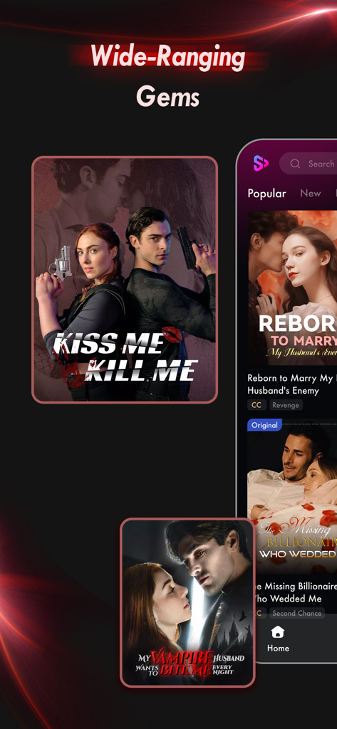A selection of popular short drama series titles on the ShotShort app interface