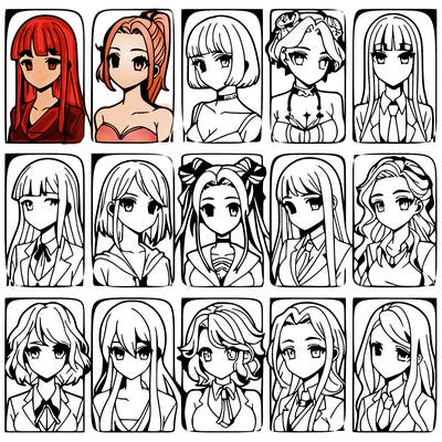 girls that look diffrent anime