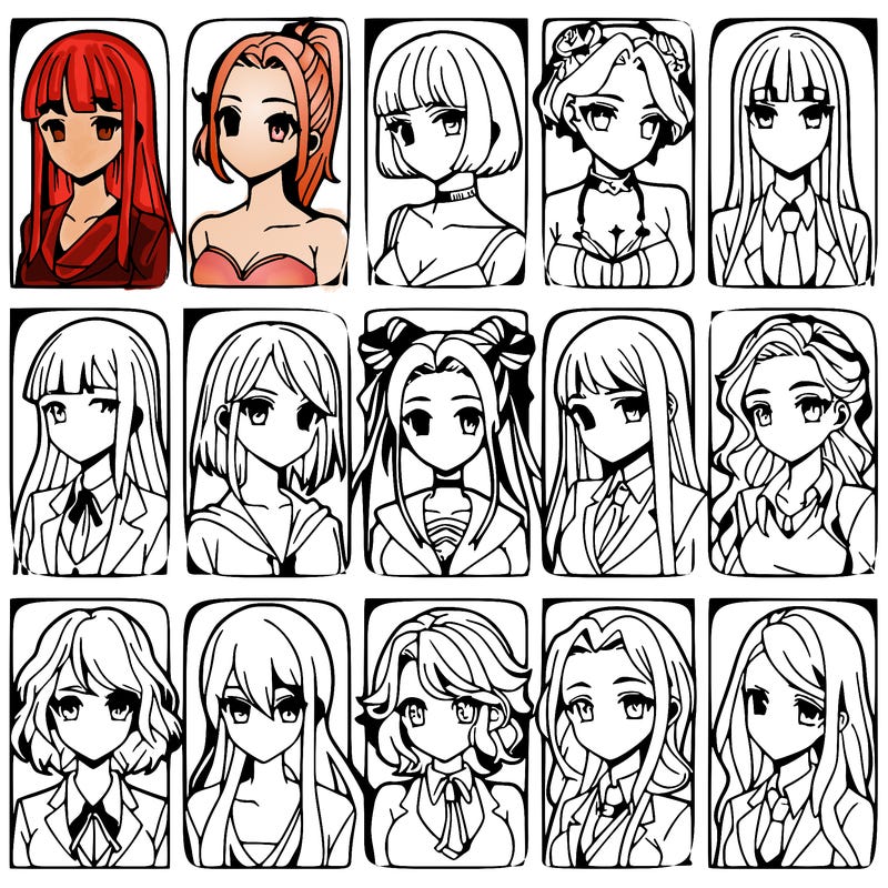 girls that look diffrent anime