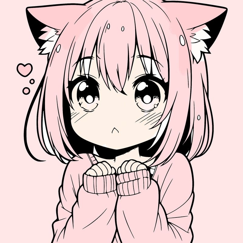 shy anime catgirl