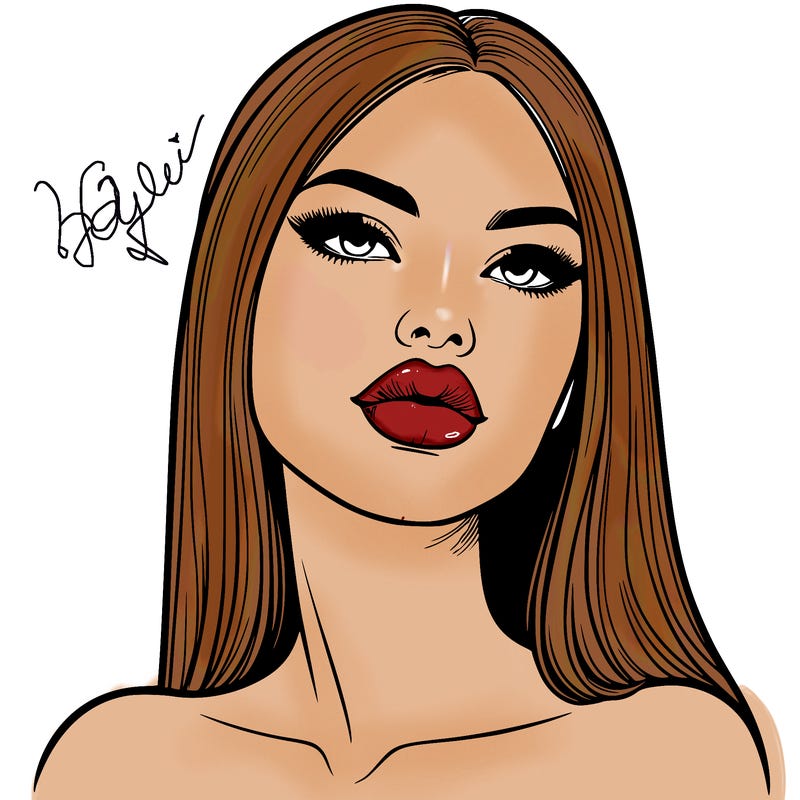 realistic woman with full lips