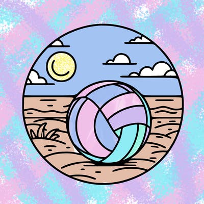 volleyball on a beach