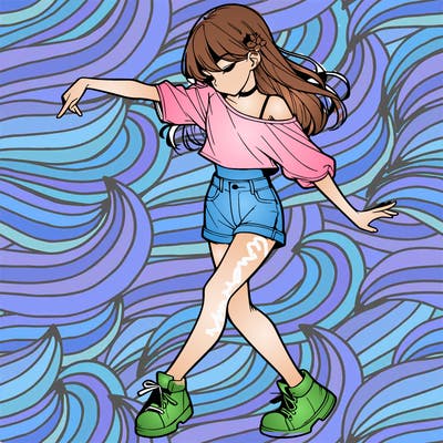 realistic girl danceing