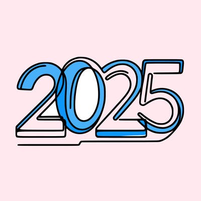 one line numbers sketch design “2025”