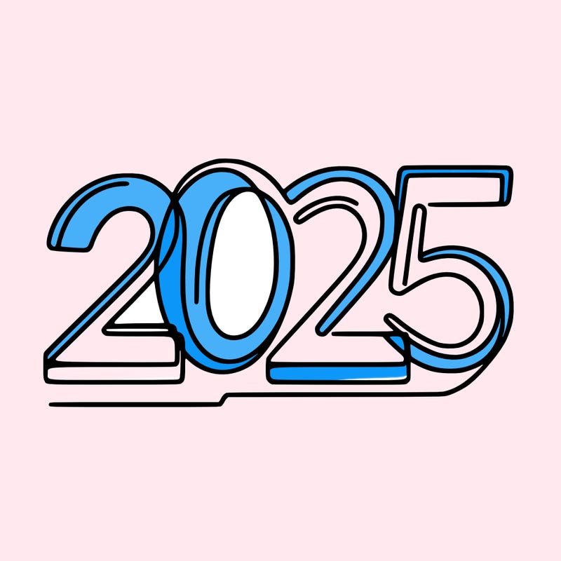 one line numbers sketch design “2025”