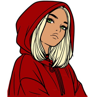 a realistic girl in a hoodie