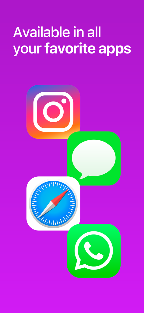 AI Keyboard Assistant - Keybot - Keybot AI keyboard extension available in popular apps like Instagram, WhatsApp, and iMessage.