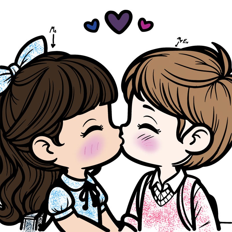 boy and girl kissing