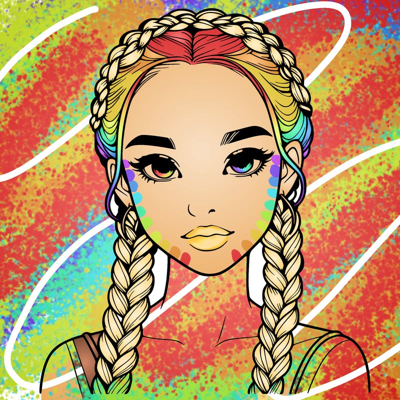 realistic girl with braids