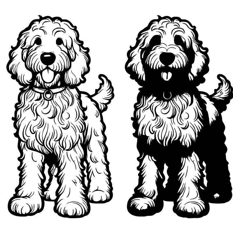 realistic golden doodle