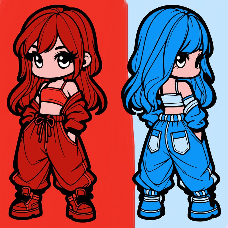 girl in crop top and baggy pants