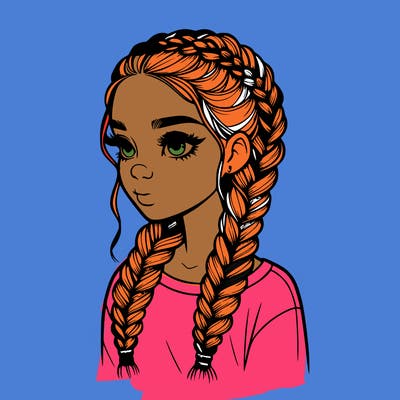 realistic girl with braids