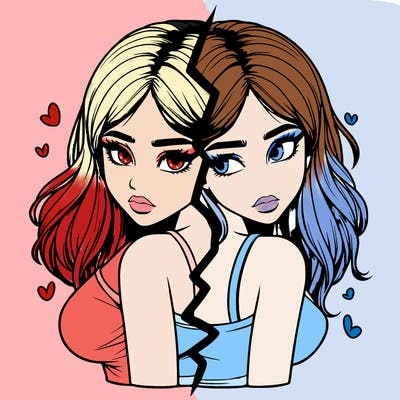 realistic girl split