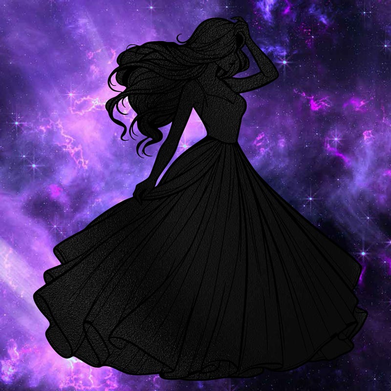 realistic woman with dress flowing in the wind