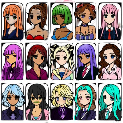 girls that look diffrent anime