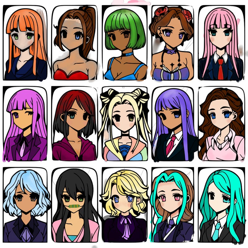 girls that look diffrent anime