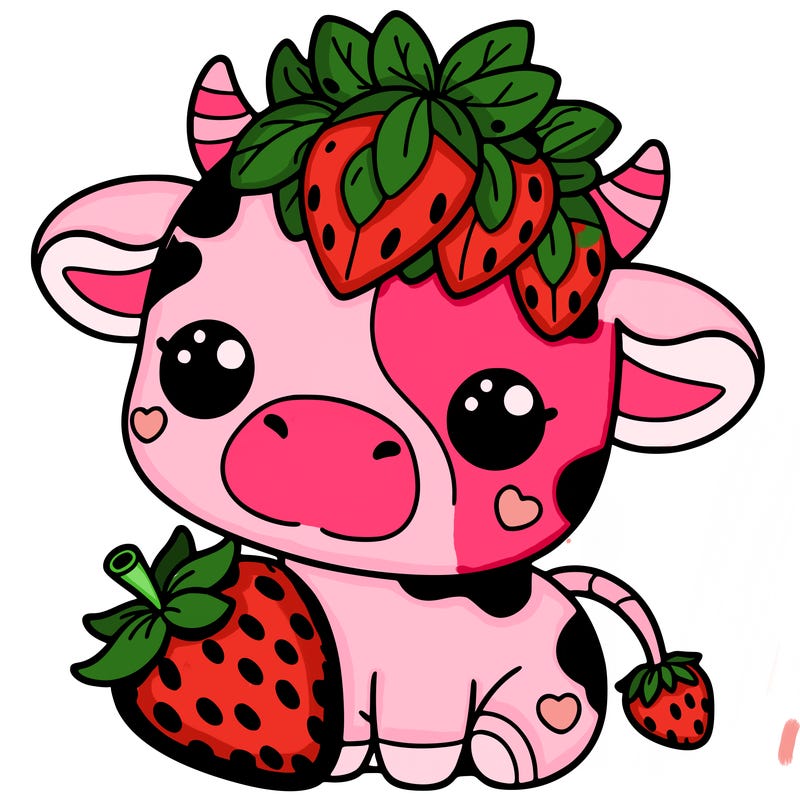 cute strawberry cow
