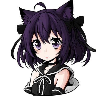 anime girl with cat ears