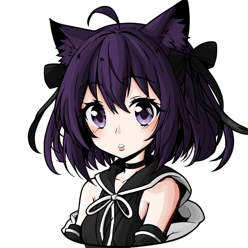 anime girl with cat ears