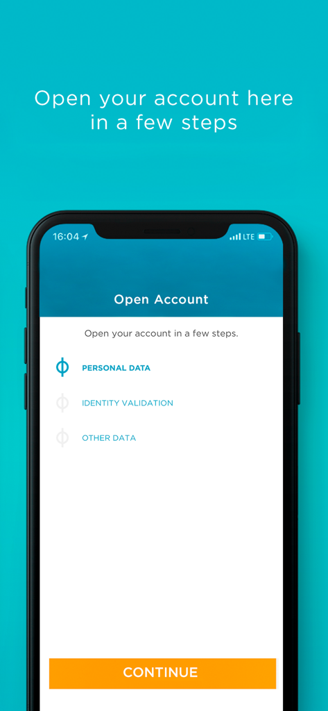 Pantalla de la aplicación Banca Móvil ATLANTICO mostrando los pasos para abrir una nueva cuenta