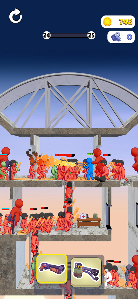 Dusk WarZ - Stickman hero defending multi-level base from red swarm in Dusk WarZ