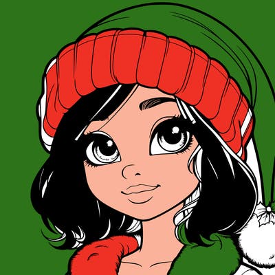 realistic christmas girl